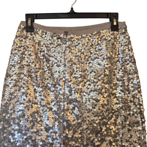 J. Crew Women's Silver Poly Sequin Lined Pencil Straight Skirt - Picture 6 of 10